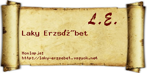Laky Erzsébet névjegykártya